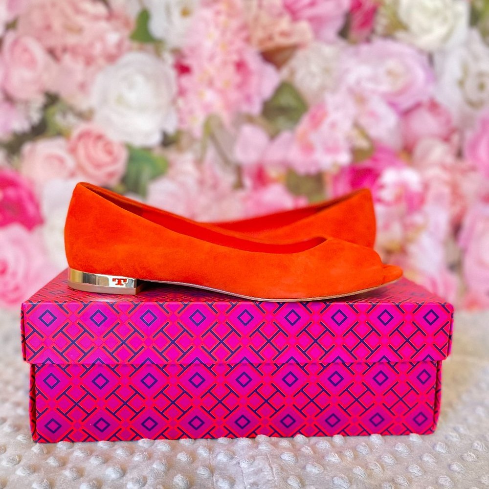TORY BURCH-  Leather / toe flat 8.5M
